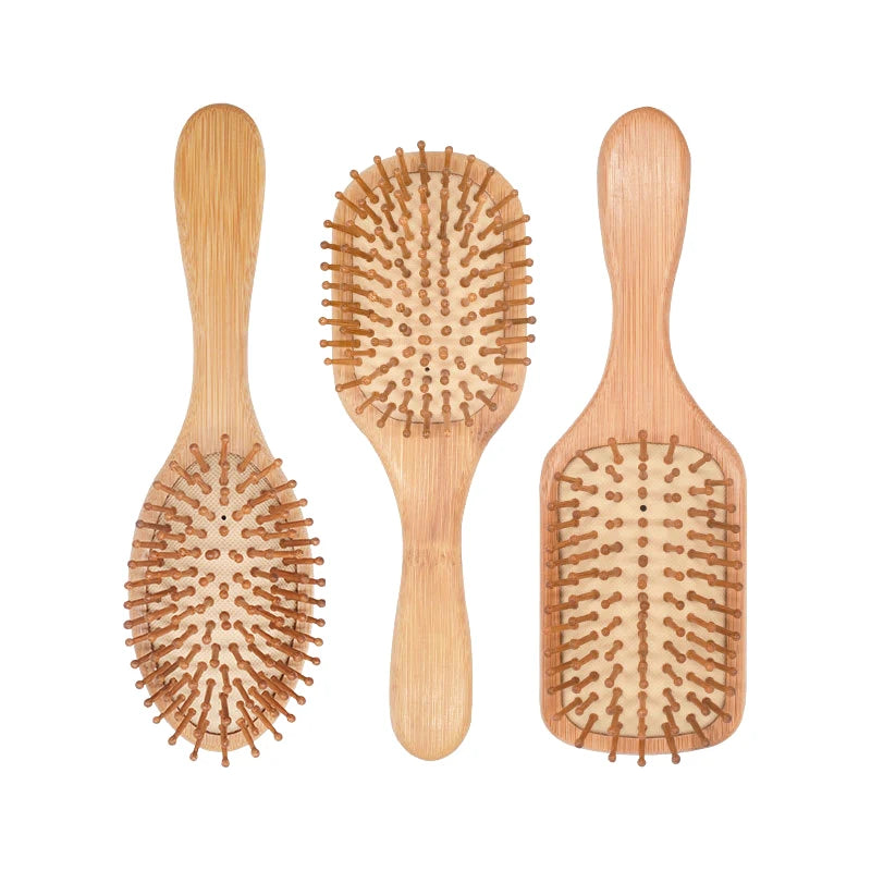 Wood Comb Professional Healthy Paddle Cushion Hair Loss Massage Brush Hairbrush Comb Scalp Hair Care Healthy bamboo comb