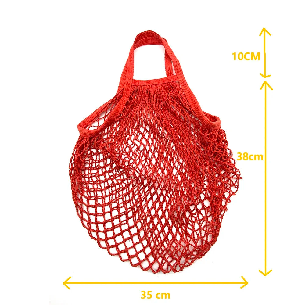 Reusable Grocery Produce Bags Cotton Mesh Ecology Market String Net Tote Bag Kitchen Fruits Vegetables Hanging Bag Home