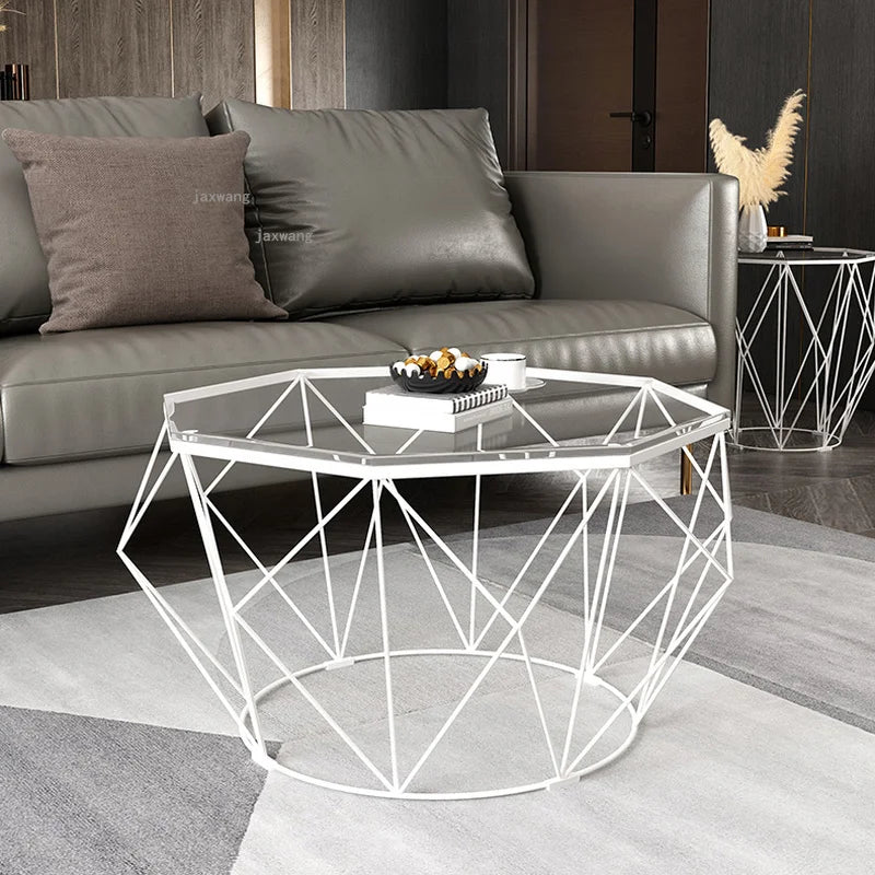 Nordic Wrought Iron Coffee Tables Furniture Living Room Dormitory Small Side Table Modern Simple Hotel Apartment Corner Table