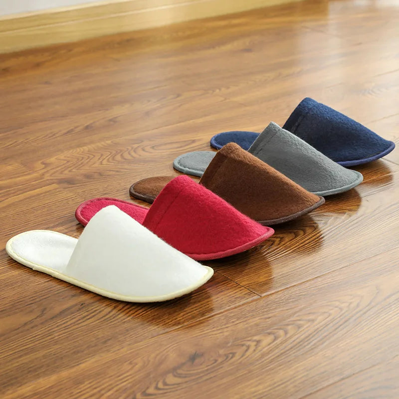 5 Pairs Disposable Slippers Hotel Travel Slipper Sanitary Party Home Guest Use Men Women Unisex Closed Toe Shoes Salon Homestay