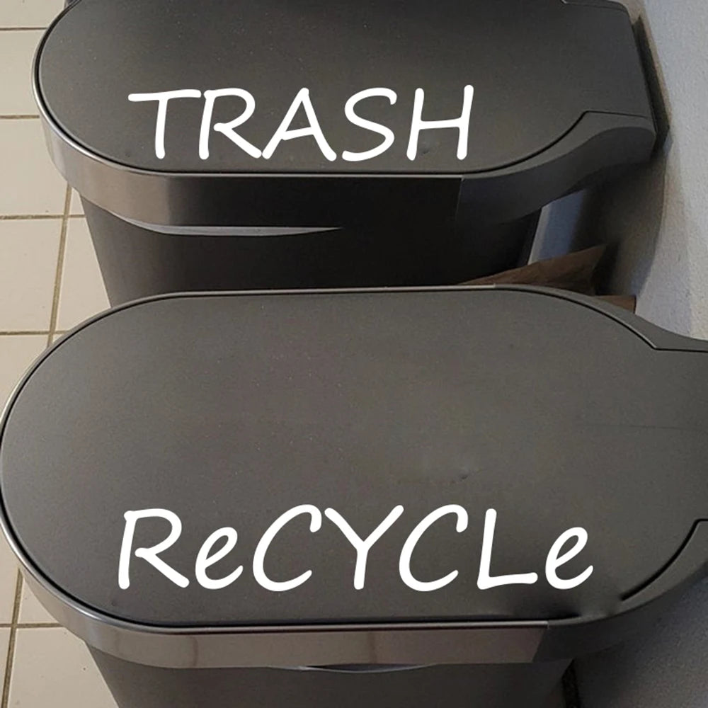 3Pcs Trash Recycle Compost Word Labels Garbage Can Organization Rubbish Bin Sticker Decal Vinyl Kitchen