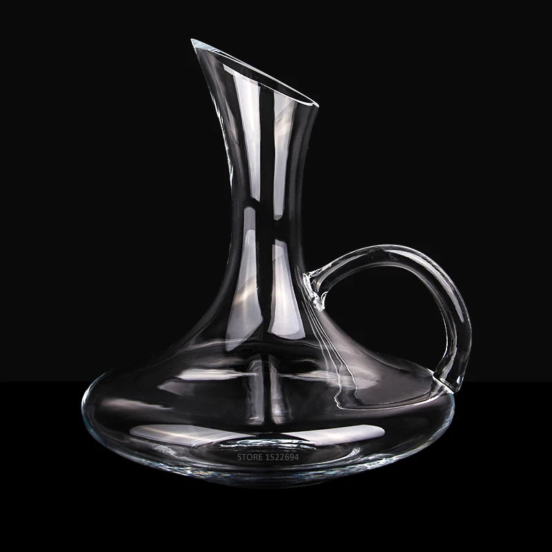 Superior 1900ML Flat Base Red Wine Decanter Handmade Crystal Wine Pourer Premium Water Carafe Thickened Wall