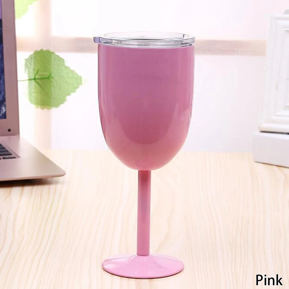 European 10 OZ Stainless Steel Red Wine Cup Anti-broken Wine Glasses Stemware Creative Winecup Durable Drinkware Bar Tools