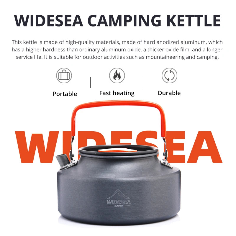 Widesea Camping Outdoor Cookware Set Tableware Cooking Cutlery Utensils Hiking Picnic Travel Equipment Tourist Cooker Fishing