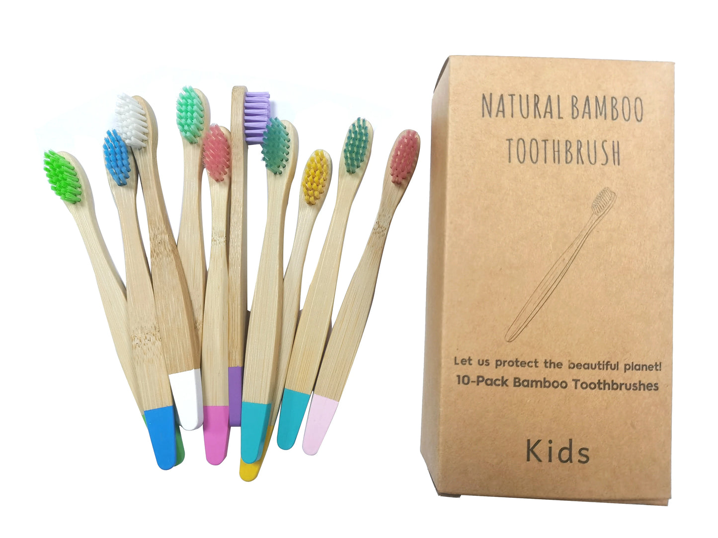 New  Organic Children's Bamboo Toothbrush ten Colors Soft Fibre Bristles Biodegradable Handle Eco Friendly Kids Toothbrushes