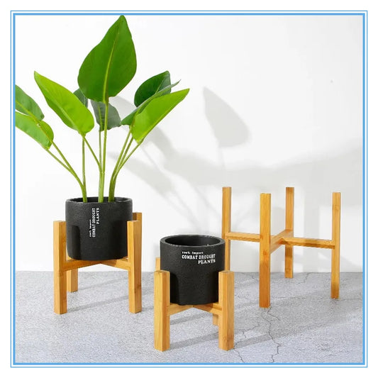 Small Durable Wood Planter Pot Trays Flower Pot Rack Strong Free Standing Bonsai Holder Home Garden Indoor Display Plant Stand