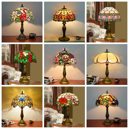 Tiffany Stained Glass Table Lamp Dragonflys Vintage Bedroom Desk Lamp Turkish Mediterranean Table Light Bedside Home Deco Light