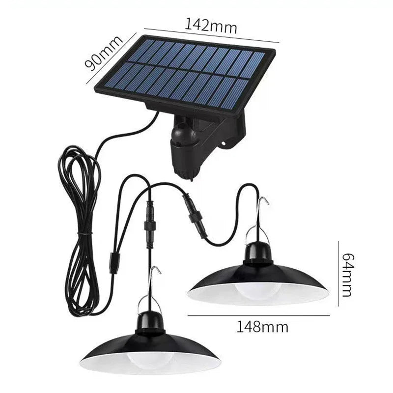 Solar Pendant Light 1 Drag 1/1 Drag 2 Led Solar Powered Lamp with Remote Control Chandelier Camping Outdoor Garden Hanging Light