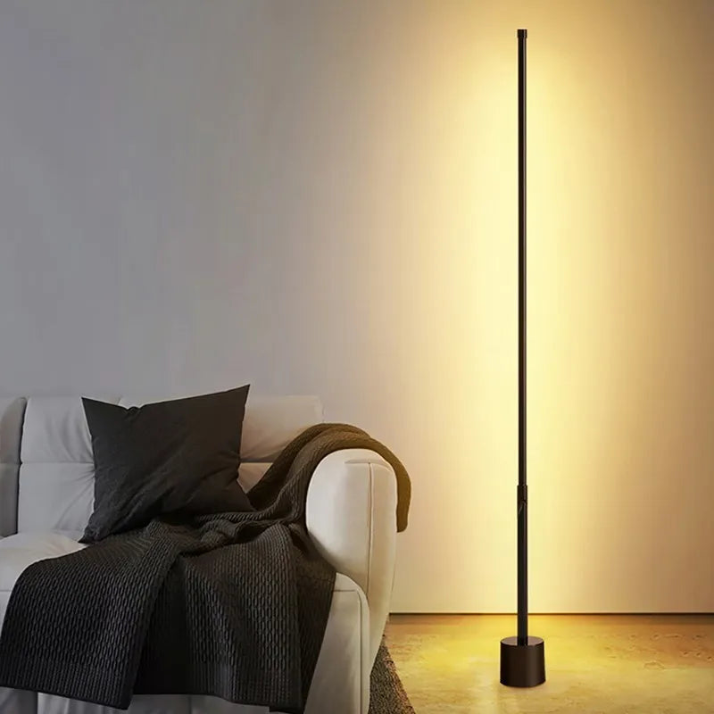 Nordic LED Floor Lamps Acrylic Standing Wall Corner Ambient Lighting Fixture For Living Room Study Bedroom Vertical Illumination