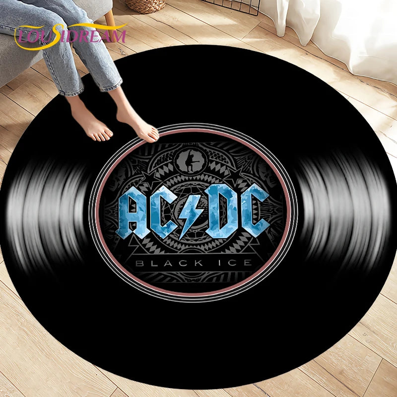 Classical Music Vinyl Record Round Rug,Carpets for Living Room Chair Decoration,Children's Play Crawling Soft Non-slip Floor Mat