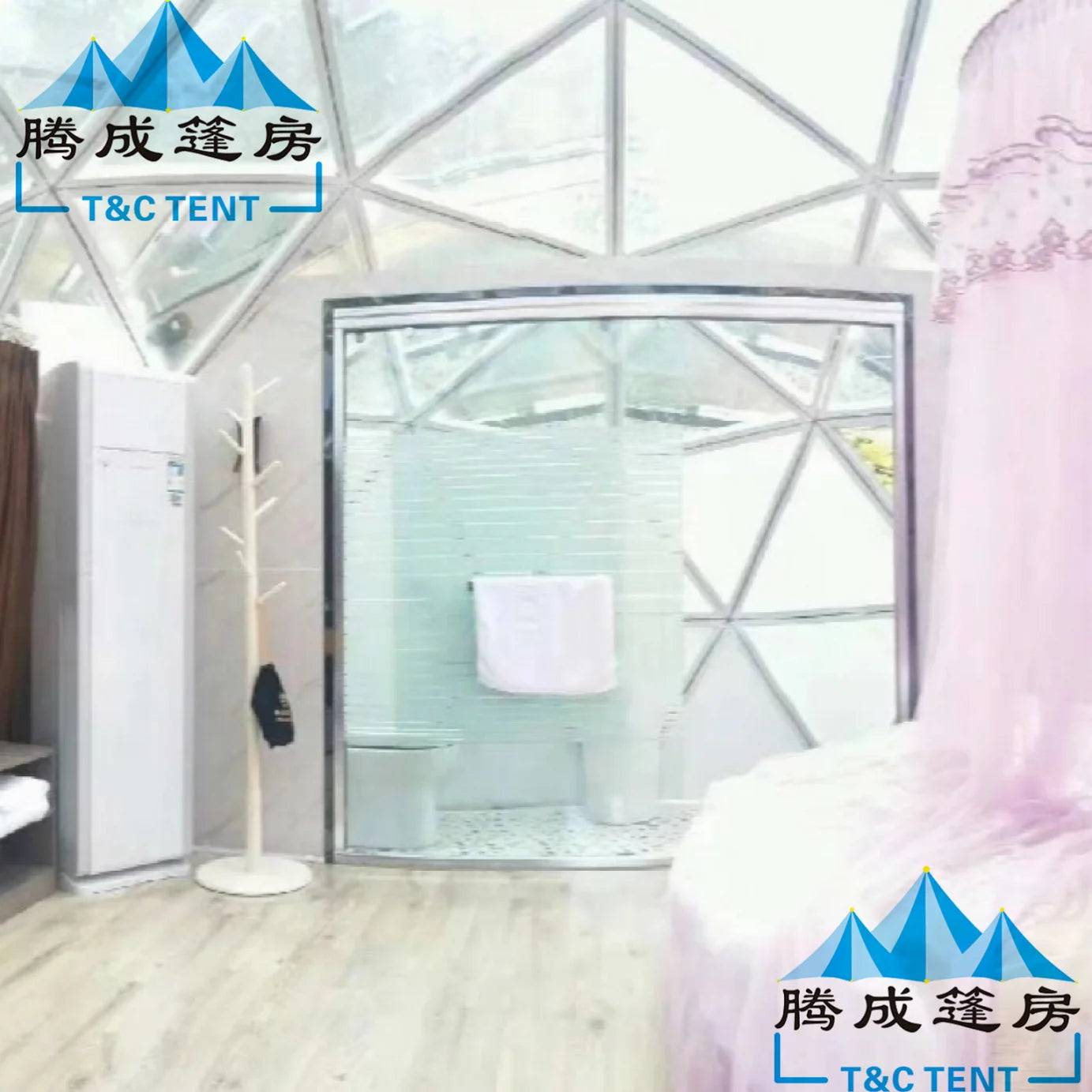 Sale round tempered glass house transparent spherical starry sky room outdoor yurt tent homestay sun room