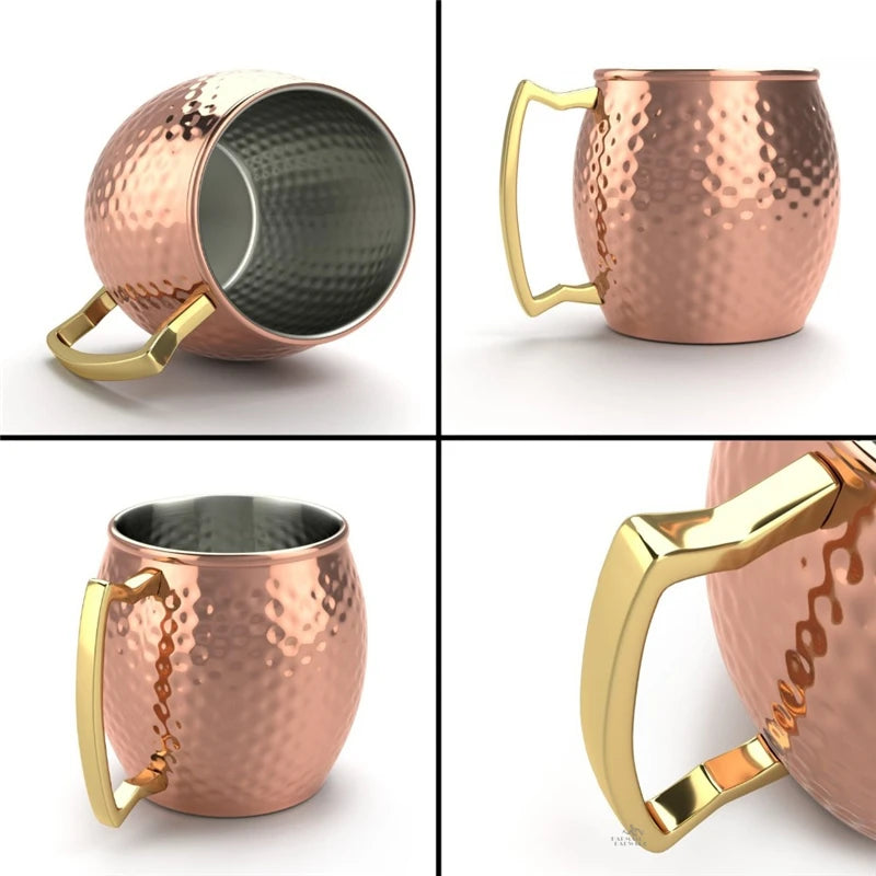 550ml Moscow Mule Copper Mugs Metal Mug Cup Stainless Steel Beer Wine Coffee Cup Glass Bar Tool