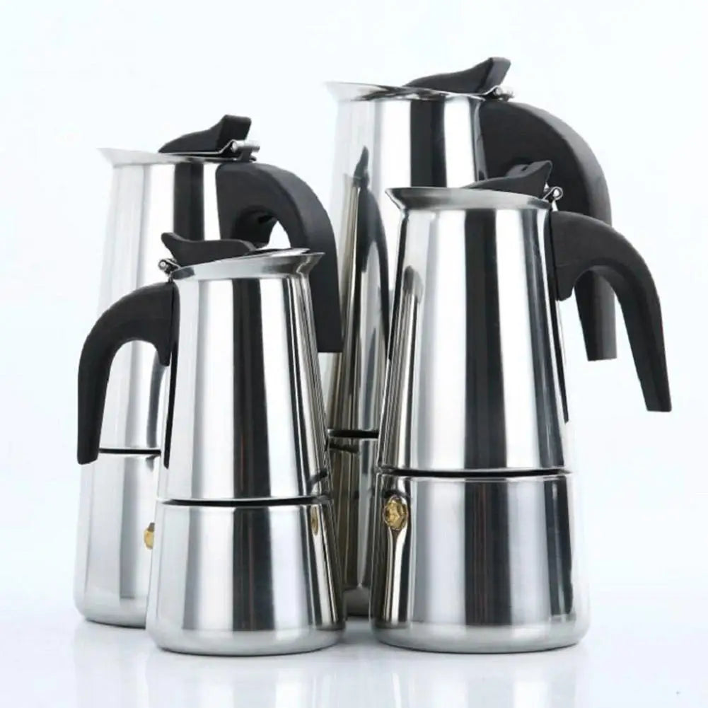 Stainless Steel Mocha Coffee Pot Kettle Stove Top Maker Classic Espresso Latte Cafe for Home Camping and Restaurant Bar Tools