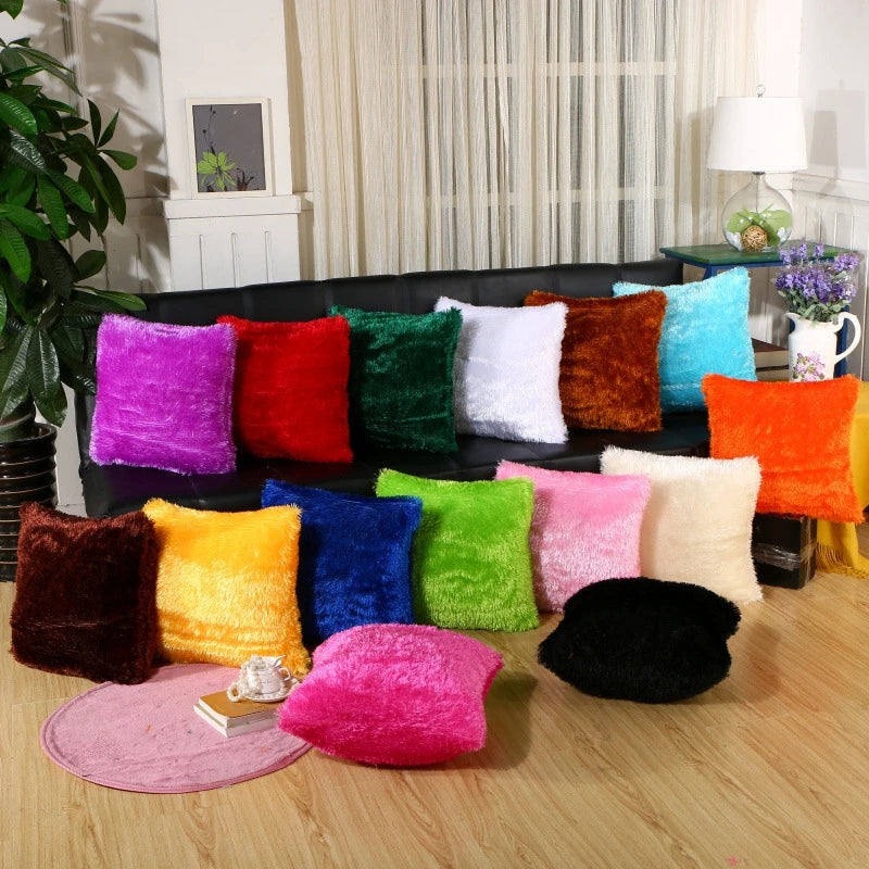 Cushion Cover Plush Velvet Fur Fluffy Sofa Soft Cushion Cover Throw Pillow Case Nordic Home Decoration Pillow Cover 40*40cm