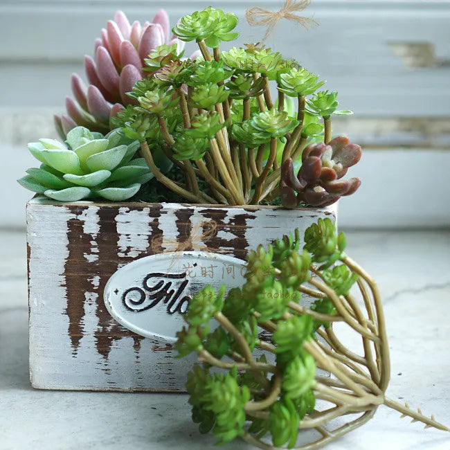 Green Artificial Succulents Plants Home Garden Bedroom Balcony Desktop Table Mini Bonsai Wedding Party Decoration Fake Plants