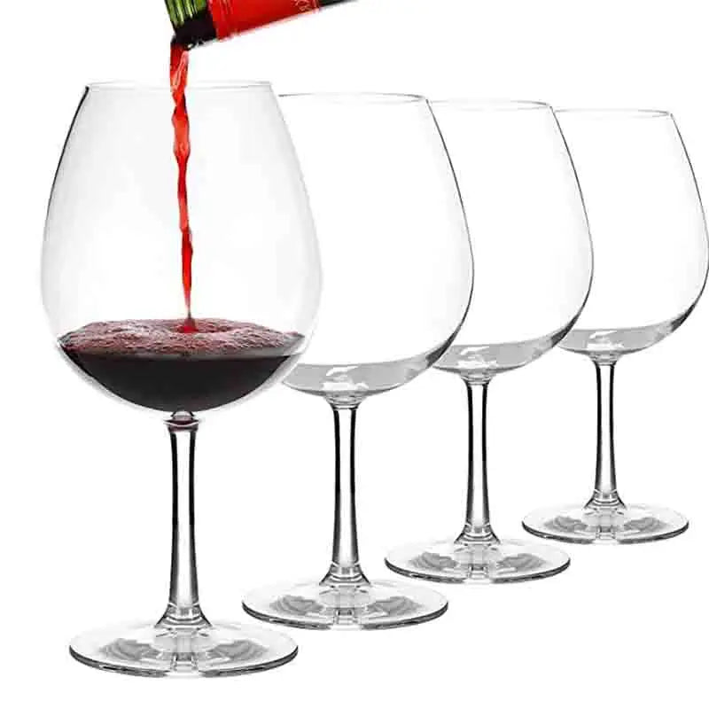 4Pcs Shatterproof Wine Glasses Tritan Plastic Reusable Stemware Unbreakable Versatile Cup Red Wine Goblet For Indoor Outdoor Use