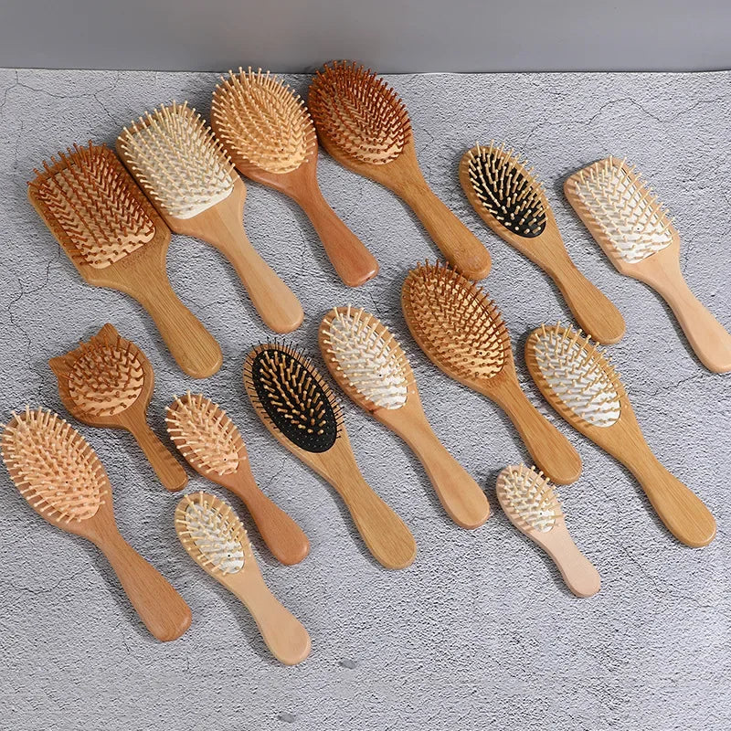 Wood Comb Professional Air Cushion Hair Loss Massage Brush Hairbrush Comb Scalp Hair Care Healthy Bamboo Comb