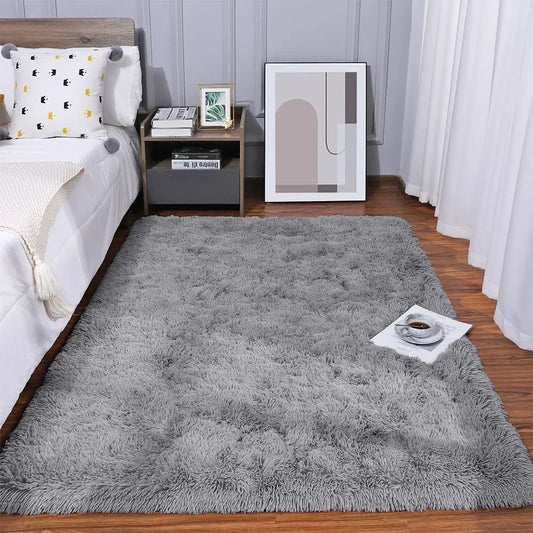 Soft Area Rugs For Bedroom Fluffy, Non-slip Tie-Dyed Fuzzy Shag Plush Soft Shaggy Bedside Rug, Tie-Dyed Living Room Carpet