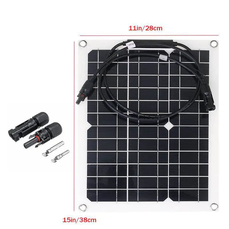 30W-500W Flexible Solar Panel 12V Battery Charger Dual USB With 10A-60A Controller Solar Cells Power Bank for Phone Car Yacht RV