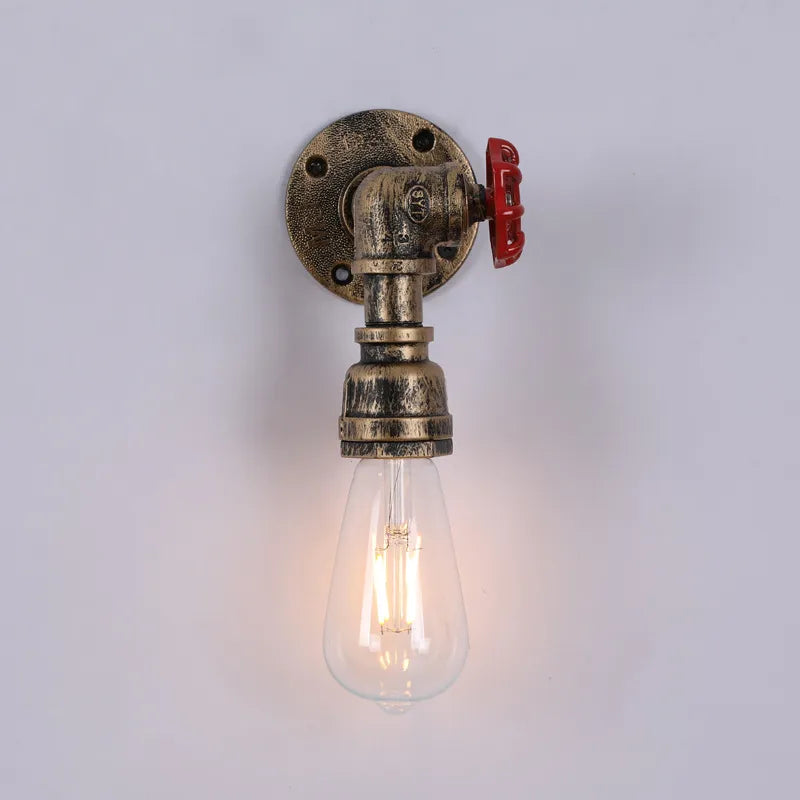 Retro Industrial Wall Lamp Punk Water Pipe Retro Wall Lamp E27 LED Wall Lamp Living Room Bedroom Bar Fireplace Wine Cellar Light