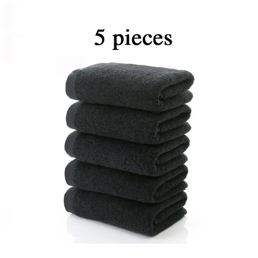 5 pieces 100% Cotton Black Face Towel No Fading Bath Towels Large Men's Beach Towel for Hotel Corporate Gift Drop Ship Available