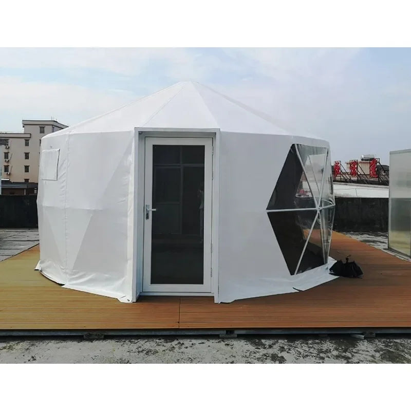 5m 6m Four Seasons Outdoor Camping Mongolian Yurt House Glamping Roof Top Tents with Cotton Insulation