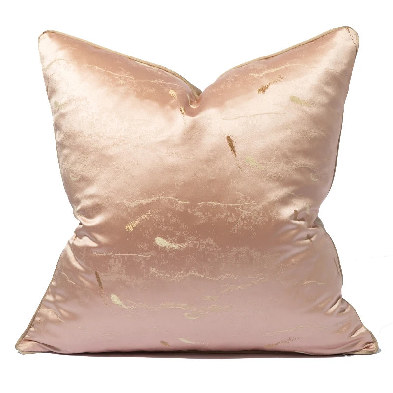 Luxury Jacquard Cushion Cover High Quality Decor Sofa Pillow Cover Decorative Pillowcase Gold Pink