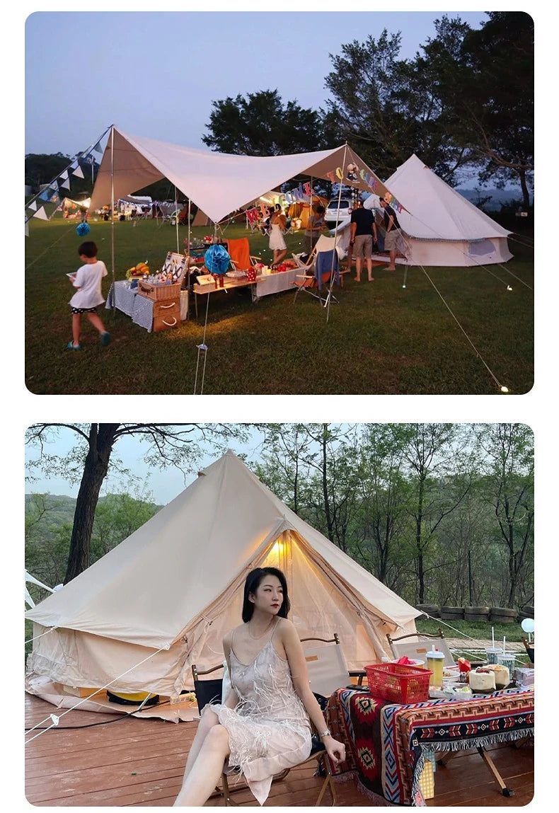 3 4 5 6  8 10 12 Person Teepee Glamping Yurt Family Camping Tent Shelter Travel Awning Car Canopy Beach Relief Outdoor Pergola