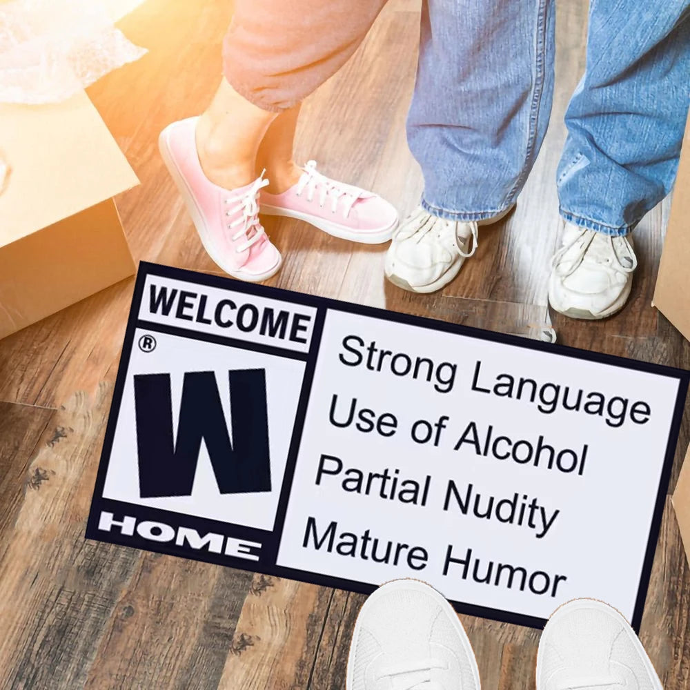 Welcome mat Funny Mature Rating Welcome Doormat perfect gift for video game lovers