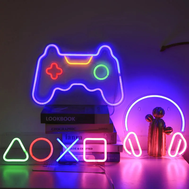 Welcome Game Neon Sign Light LED Icon Game Room Decoration Night Lamp for Icon Gaming Zone Playroom Internet Cafe Kids Wall Gift