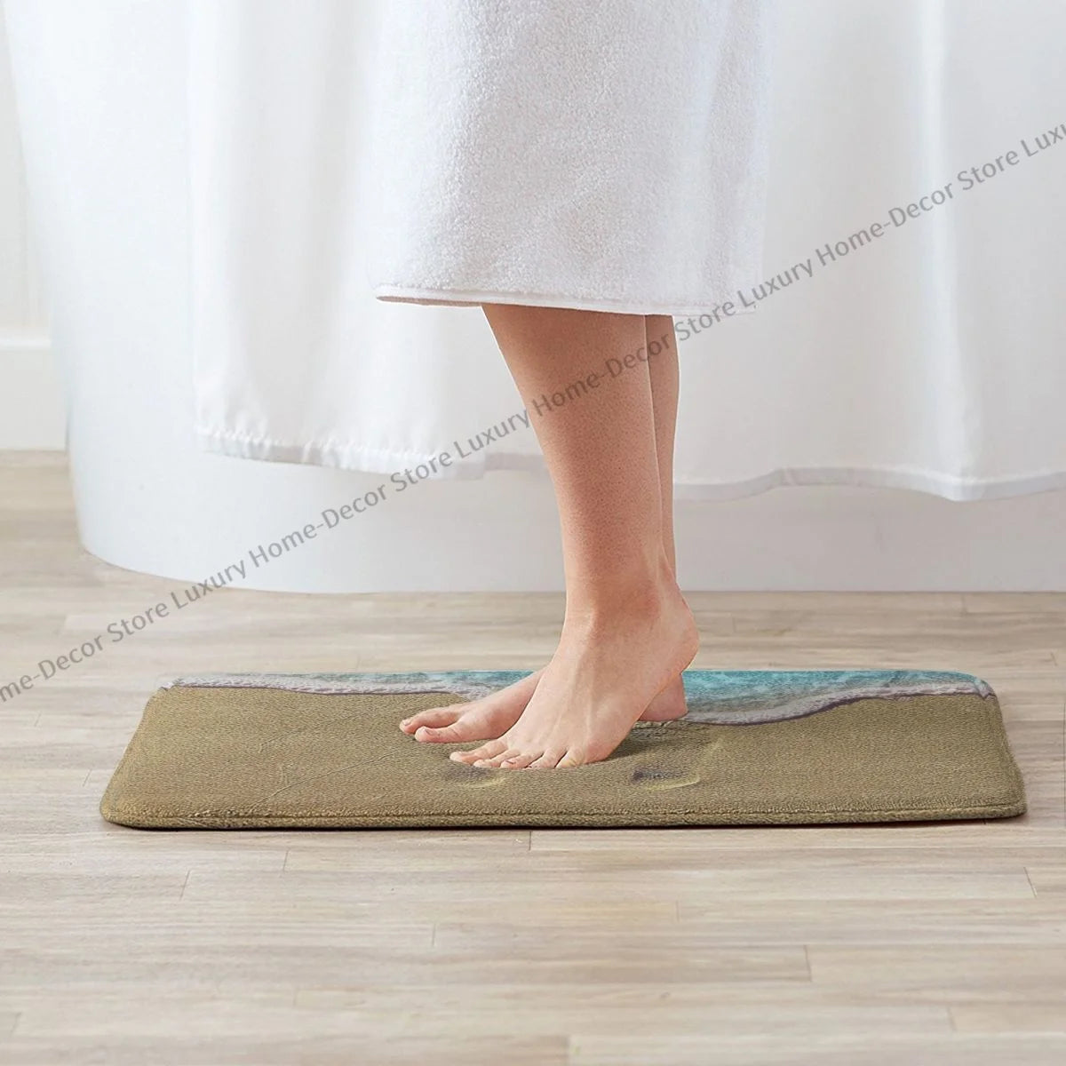 Bathroom Non-Slip Carpet Beach Feet Bedroom Mat Welcome Doormat Floor Decor Rug