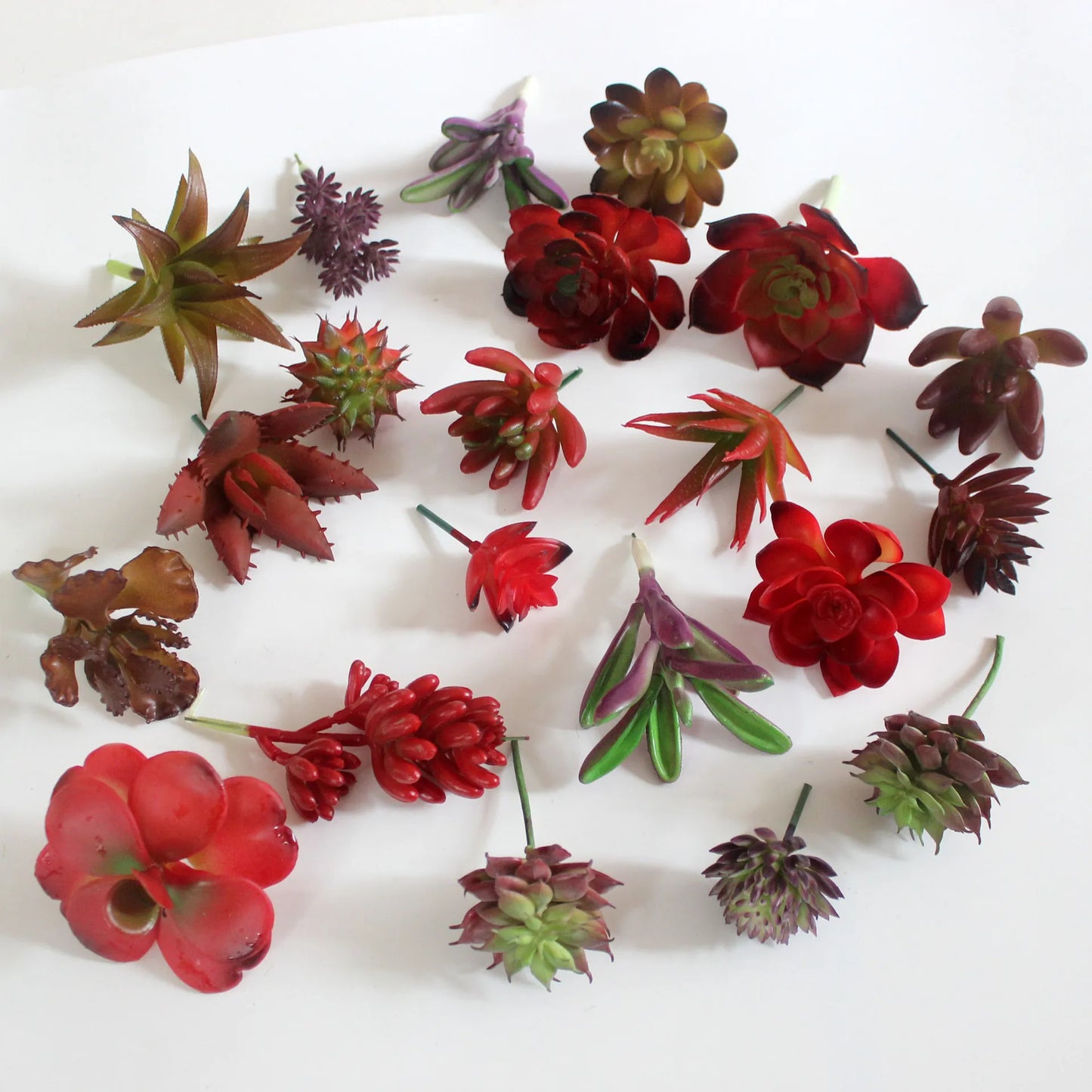 39 Styles Red Artificial Succulents Plants Home Garden Bedroom Decoration Fake Plants Desktop Table Mini Bonsai Party Supplies