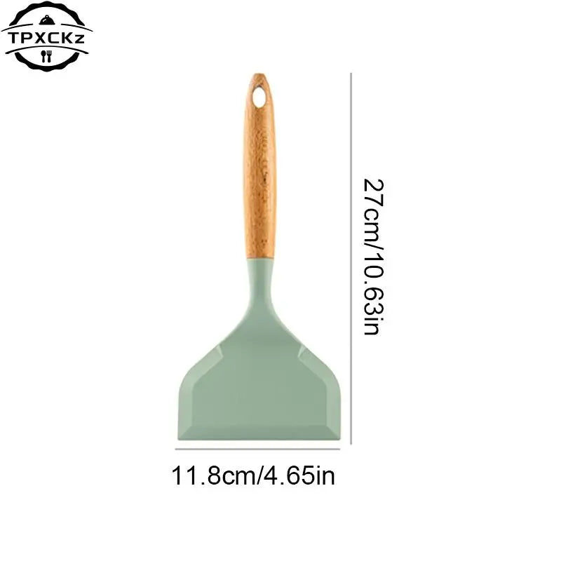 Silicone Spatula Cooking Utensils Beef Meat Egg Kitchen Scraper Wide Pizza Cooking Tools Shovel Non-stick Spatula Kitchenware