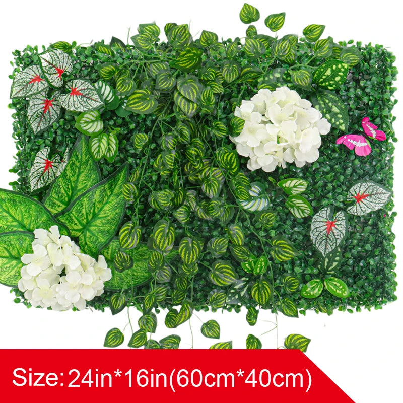 Artificial Plants Grass Wall Panel  Boxwood Hedge 16X24in Faux Eucalyptus Greenery Backdrop Suitable for Outdoor Indoor Garden