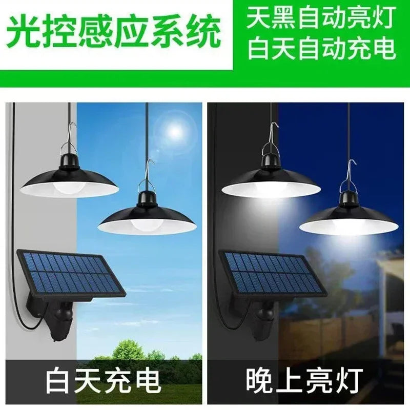 Solar Pendant Light IP65 Waterproof Led Solar Powered Lamp with Remote Control Chandelier Camping Outdoor Garden Hanging Lights