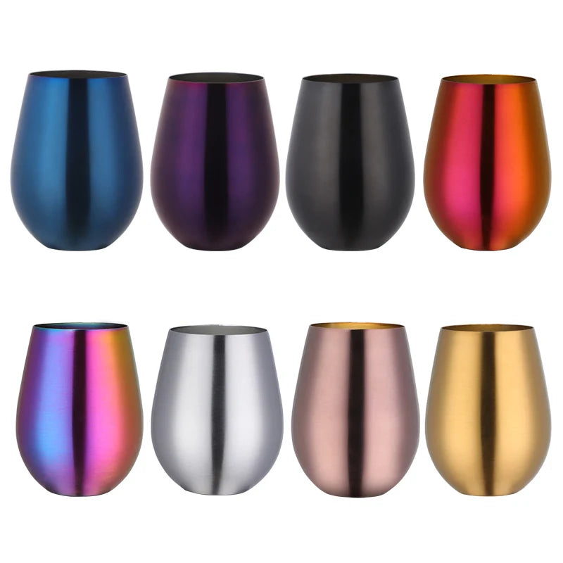 500ml Stainless Steel Beer Wine Cup Rose Gold Beer Tumbler Cocktail Juice Milk Cup Metal Drinking Mug for Bar Outdoor Drinkware