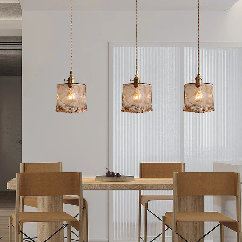 Modern Brass Glass Pendant Lights Kitchen Hanging Lamps For Ceiling Dining Room Living Room Bedroom Modern Suspension Chandelier