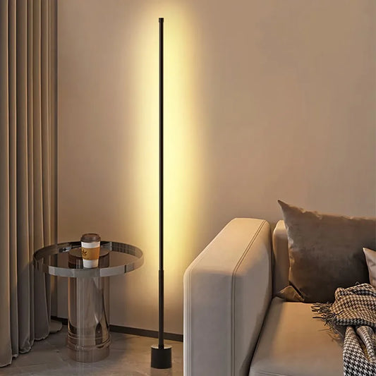 Nordic LED Floor Lamps Acrylic Standing Wall Corner Ambient Lighting Fixture For Living Room Study Bedroom Vertical Illumination