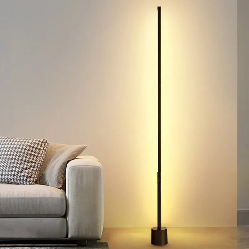 Nordic LED Floor Lamps Acrylic Standing Wall Corner Ambient Lighting Fixture For Living Room Study Bedroom Vertical Illumination