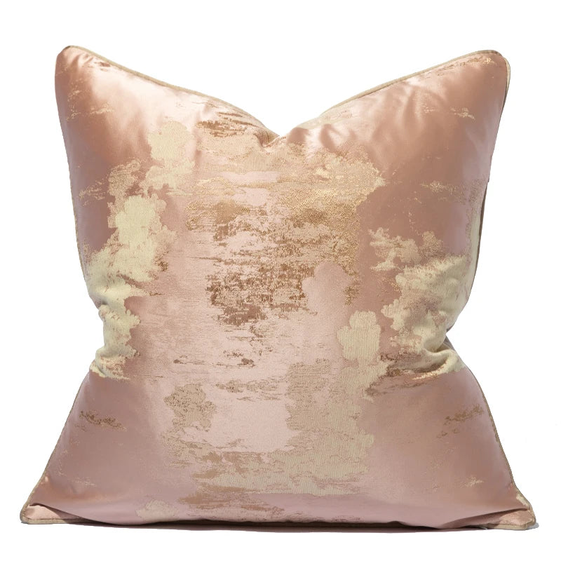 Luxury Jacquard Cushion Cover High Quality Decor Sofa Pillow Cover Decorative Pillowcase Gold Pink