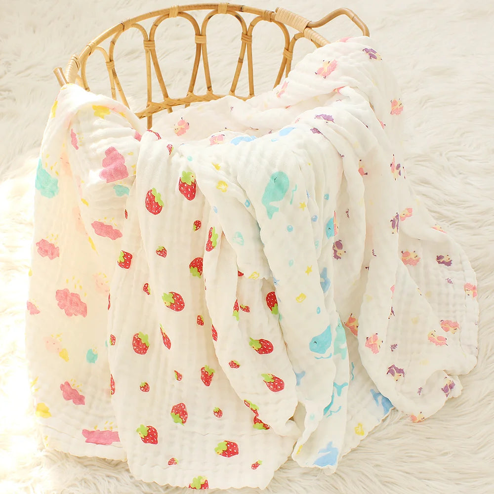 Organic Cotton Blanket Newborn Baby Stuff Muslin Swaddle Wrap Bedding Receiving Blankets Soft 6 Layer Gauze Sleeping Bath Towel