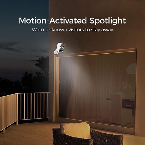 3-Link Solar Camera Outdoor Wireless, Battery Security Cameras with Solar Panel for Home Security, No Monthly Fee, Spotlight, Motion Detection Alert, Night Vision, Works with Alexa, 2.4G Wi-Fi Only