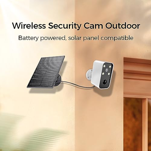 3-Link Solar Camera Outdoor Wireless, Battery Security Cameras with Solar Panel for Home Security, No Monthly Fee, Spotlight, Motion Detection Alert, Night Vision, Works with Alexa, 2.4G Wi-Fi Only