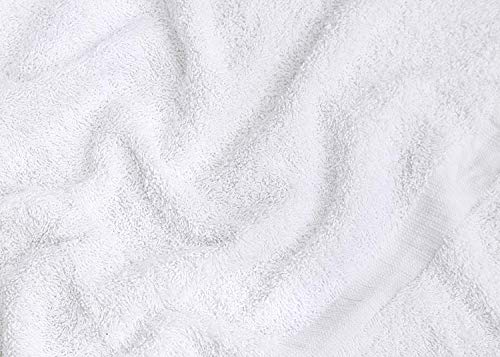 GOLD TEXTILES 60 Pack White Hotel Bath Towels Bulk 20x40 Inches - Cotton Blend Economy Cheap Bath Towels for Commercial Uses, Gym, Salon, Spa & Hair - Lightweight Bath Towels Quick Dry (60 Pcs White)