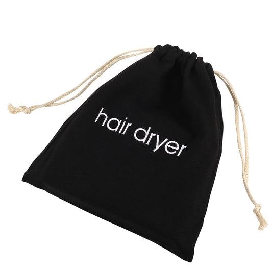 ERKXD Hair Dryer Bags Drawstring Bag Container Hairdryer Bag for travel bathroom (Black)