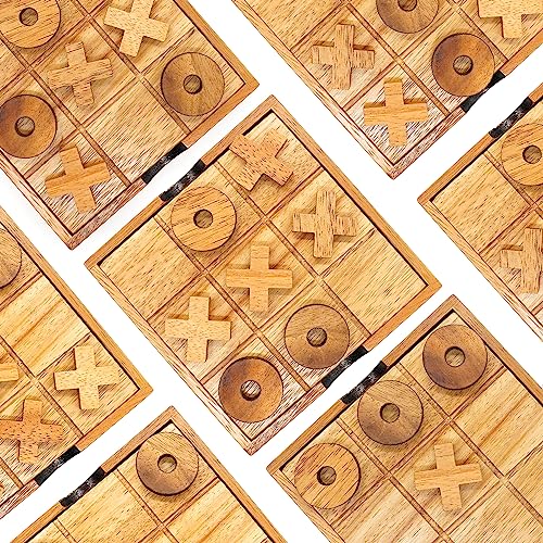 BSIRI Wooden Tic Tac Toe-Coffee Table Decor, Brain Teaser Puzzles for Adults, Unique Gifts for Kids, Classic Board Games for Adults and Family Entertainment (2D)