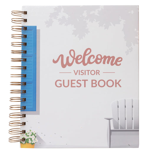 Visitor Guest Book Spiral Welcome Hardcover Sign in Log Book for Vacation Rentals, AirBnB, Bed & Breakfast, Beach House, Guest House, Register Book –Sign in Sheets - Cabins, Vacation Homes